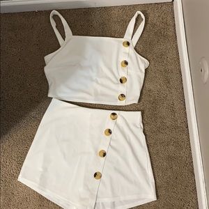 two piece white outfit